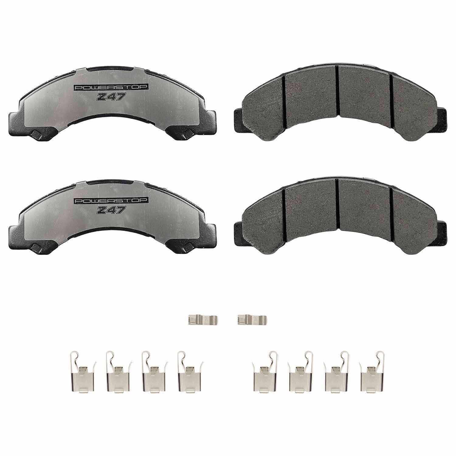 Z47 MD AND Fleet CARBON-FIBER SEMI-MET BRAKE PADS W/ HARDWARE Power Stop 218-Z47-825