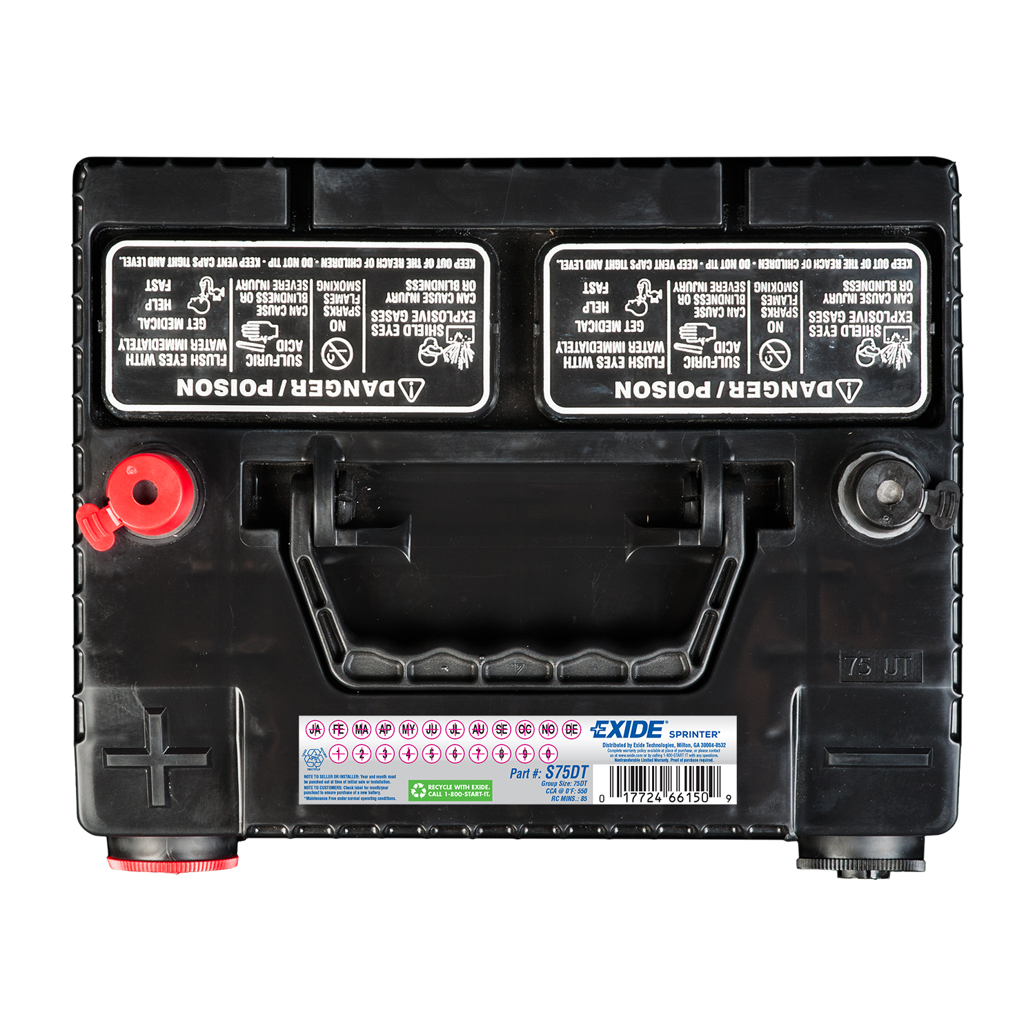 Exide S75DT Group 75/86 12 Volt CCA 550 Exide S75DT